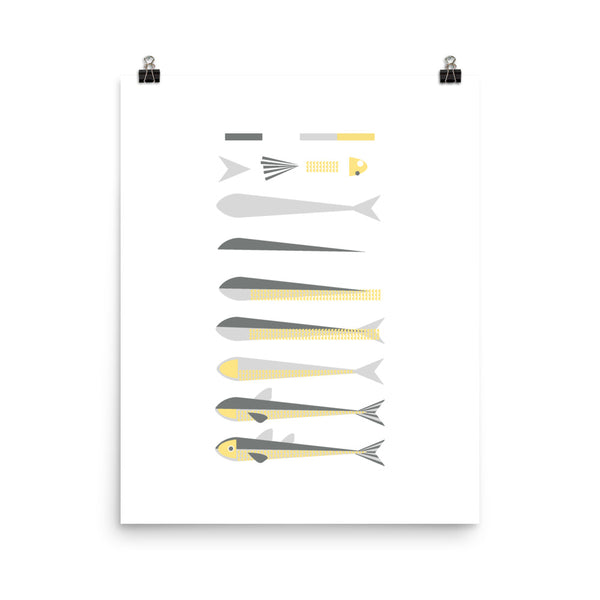 Deconstructed Fish (Grey, White & Yellow)
