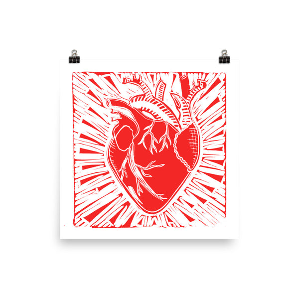 Heart Linocut
